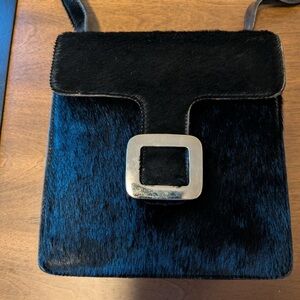 Vintage Black Faux Fur Women’s Bag